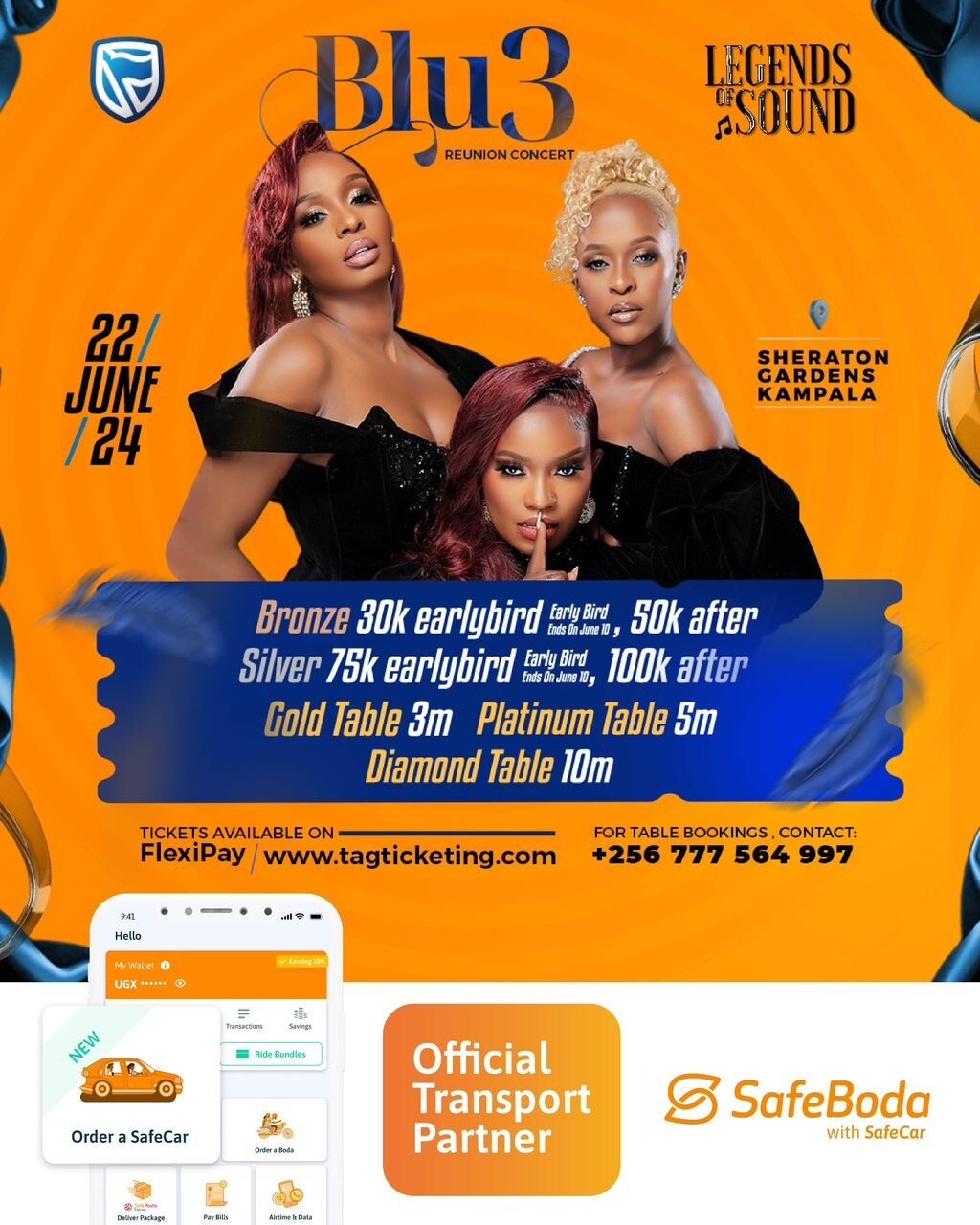 STANBIC BANK -THE OFFICIAL MAIN SPONSOR OF THE LEGENDS OF SOUND BLU 3 REUNION CONCERT.