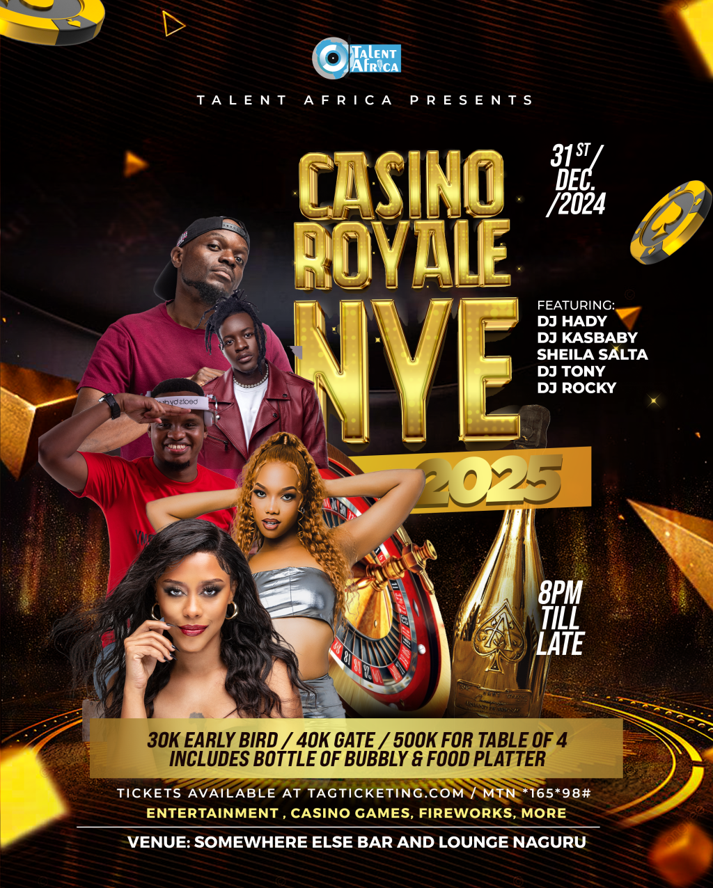 EXPERIENCE THE ULTIMATE CASINO ROYALE NEW YEAR’S EVE PARTY!